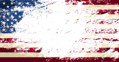 American flag. Grunge background. Vector illustrationのイラスト素材