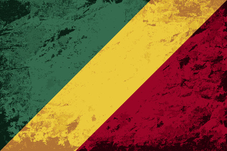 Republic of the Congo flag. Grunge background. Vector illustrationのイラスト素材