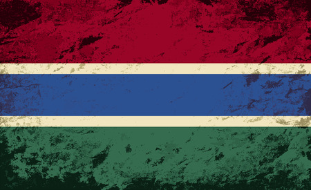 Gambian flag. Grunge background. Vector illustrationのイラスト素材