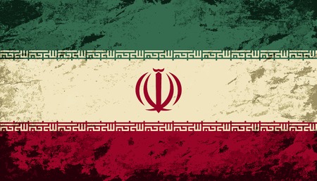 Iranian flag. Grunge background. Vector illustrationのイラスト素材