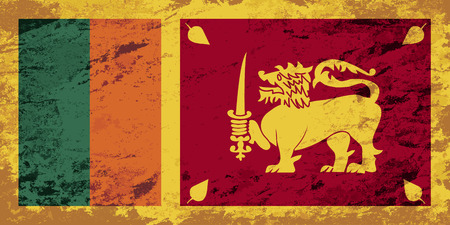 Sri Lanka flag. Grunge background. Vector illustrationのイラスト素材