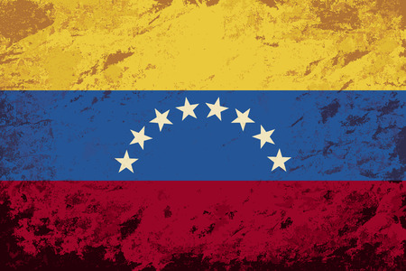 Venezuelan flag. Grunge background. Vector illustrationのイラスト素材