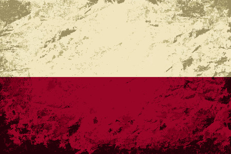 Polish flag. Grunge background. Vector illustrationのイラスト素材