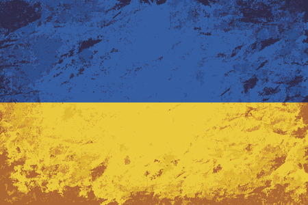 Ukrainian flag. Grunge background. Vector illustrationのイラスト素材
