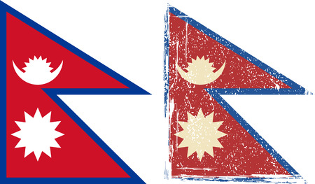 Nepal grunge flag. Vector illustrationのイラスト素材