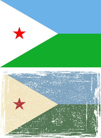 Djibouti grunge flag. Vector illustrationのイラスト素材