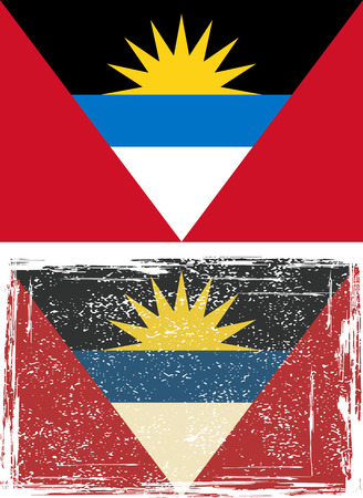 Antigua and Barbuda grunge flag. Vector illustrationのイラスト素材