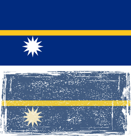Nauru grunge flag. Vector illustrationのイラスト素材