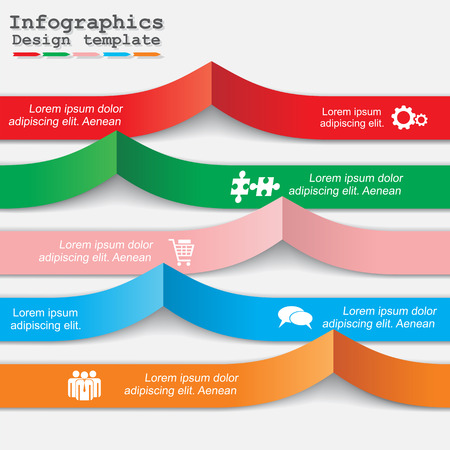 Infographic report template with text and icons. Vectorのイラスト素材