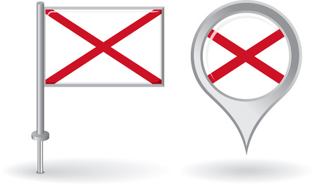 Northern Ireland pin icon and map pointer flag. Vectorのイラスト素材