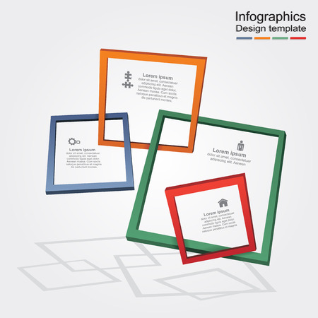 Infographic report template with frames and icons. Vector illustrationのイラスト素材