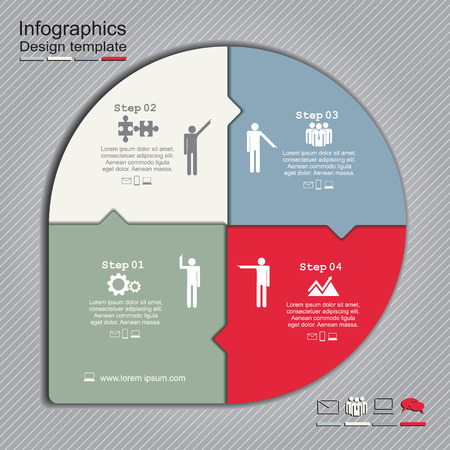 Infographic report template with lines and icons. Vector illustrationのイラスト素材