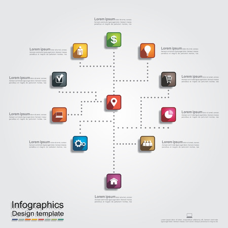 Infographic report template with lines and icons. のイラスト素材