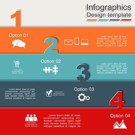 Infographic report template with numbers and icons.のイラスト素材