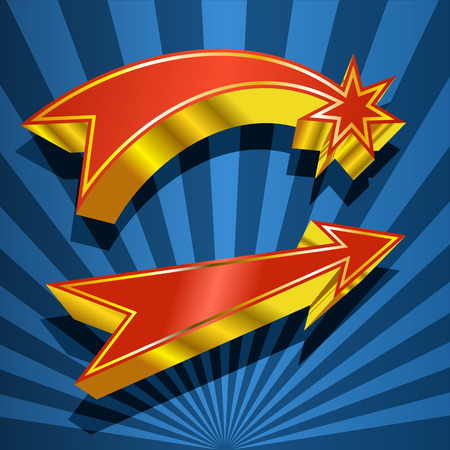 Shining retro banner with star and arrow. Vector illustrationのイラスト素材