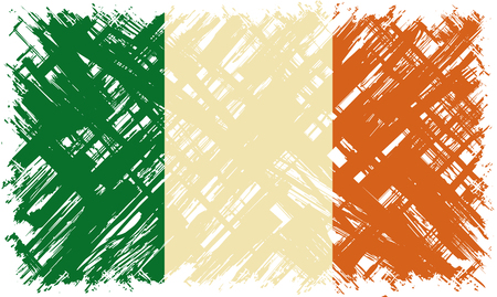 Irish grunge flag. Vector illustration. Grunge effect can be cleaned easily.のイラスト素材