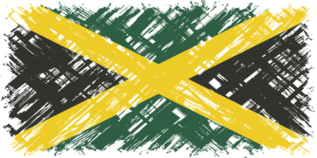 Jamaican grunge flag. Vector illustration. Grunge effect can be cleaned easily.のイラスト素材