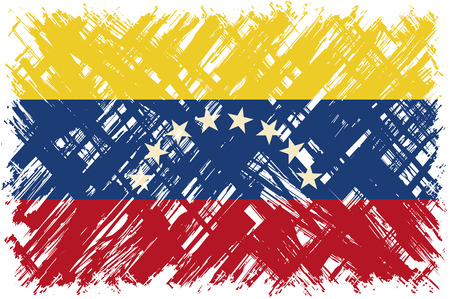 Venezuelan grunge flag. Vector illustration. Grunge effect can be cleaned easily.のイラスト素材