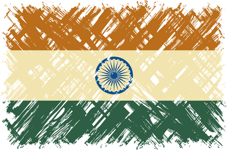 Indian grunge flag. Vector illustration. Grunge effect can be cleaned easily.のイラスト素材
