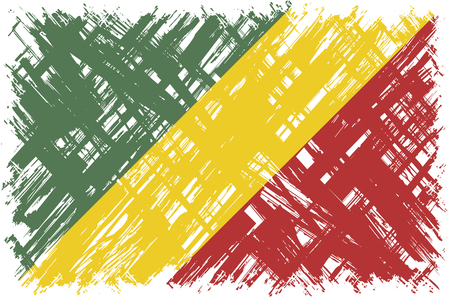 Congolese grunge flag. Vector illustration. Grunge effect can be cleaned easily.のイラスト素材