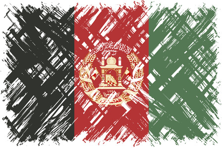 Afghanistan grunge flag. Vector illustration. Grunge effect can be cleaned easily.のイラスト素材