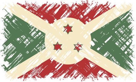 Burundi grunge flag. Vector illustration. Grunge effect can be cleaned easily.のイラスト素材