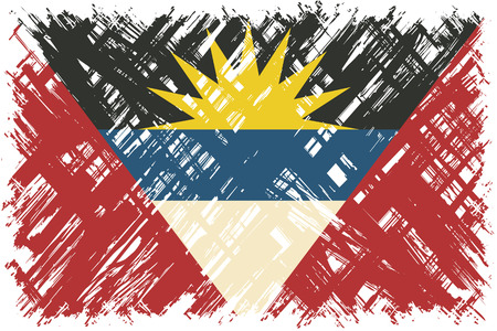 Antigua and Barbuda grunge flag. Vector illustration. Grunge effect can be cleaned easily.のイラスト素材