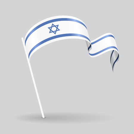 Israeli pin icon wavy flag. Vector illustration.のイラスト素材