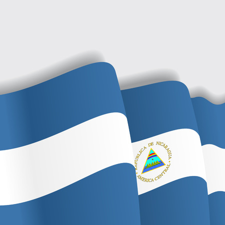 Nicaraguan waving Flag. Vector illustration Eps 8のイラスト素材