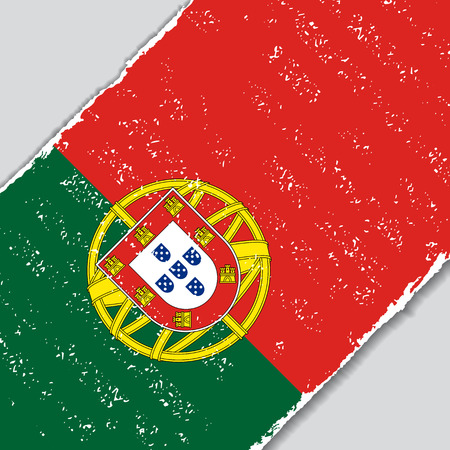 Portuguese grunge flag diagonal background. Vector illustration.のイラスト素材