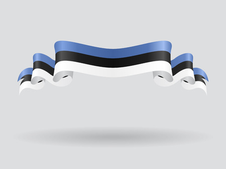 Estonian wavy flag. Vector illustration.のイラスト素材