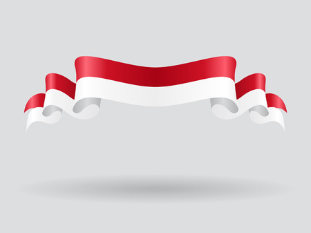 Indonesian wavy flag. Vector illustration.のイラスト素材
