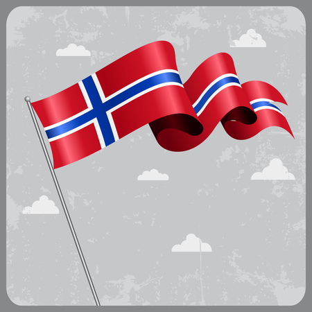 Norwegian wavy flag.のイラスト素材