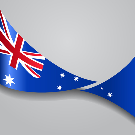 Australian wavy flag. Vector illustration.のイラスト素材