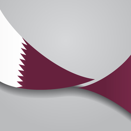 Qatari wavy flag. Vector illustration.のイラスト素材