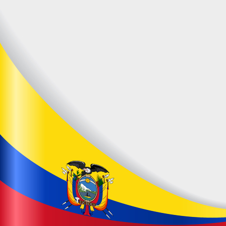 Ecuadorian flag wavy abstract background. Vector illustration.のイラスト素材