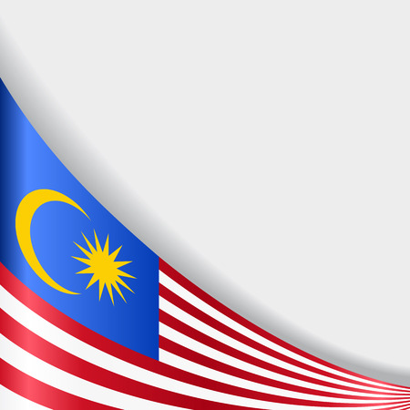 Malaysian flag wavy abstract background. Vector illustration.のイラスト素材