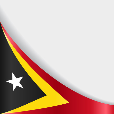 Timor-Leste flag wavy abstract background. Vector illustration.のイラスト素材