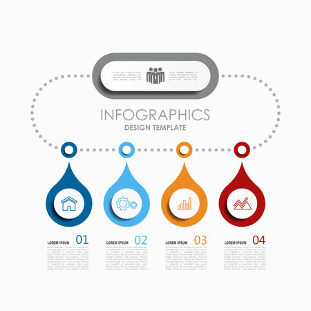 Infographic template. Vector illustration. Can be used for workflow layout, diagram, business step options, banner, web design.のイラスト素材