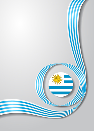 Uruguayan flag wavy abstract background Vector illustration.のイラスト素材