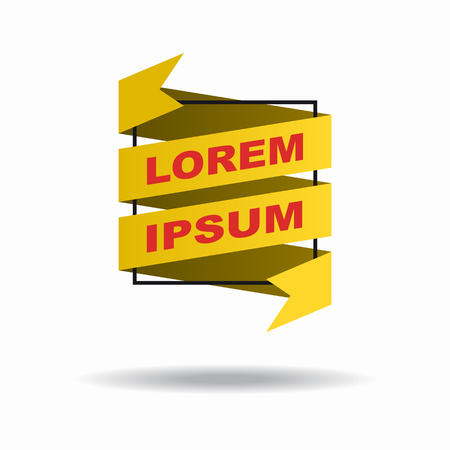 Abstract vector ribbon frame with place for message sign.のイラスト素材