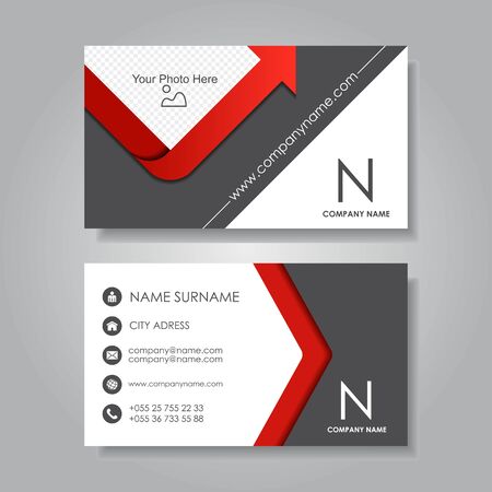 Modern business card template flat design. Vector illustration.のイラスト素材