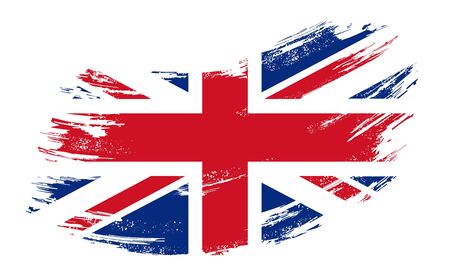 Great Britain flag grunge brush background. Vector illustration.のイラスト素材