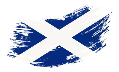 Scottish flag grunge brush background. Vector illustration.のイラスト素材