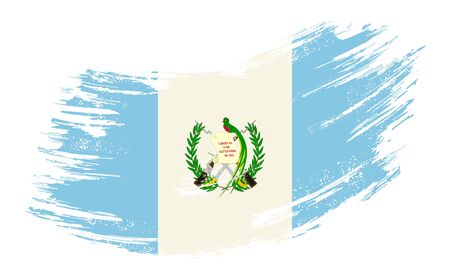 Guatemalan flag grunge brush background. Vector illustration.のイラスト素材