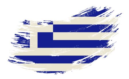 Greek flag grunge brush background. Vector illustration.のイラスト素材