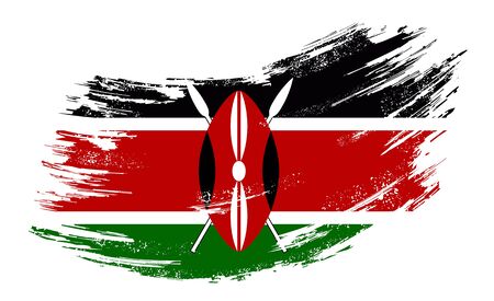 Kenyan flag grunge brush background. Vector illustration.のイラスト素材