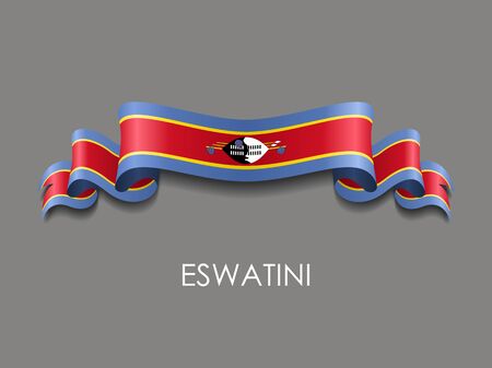 Eswatini flag wavy ribbon background. Vector illustration.のイラスト素材