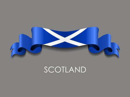 Scottish flag wavy ribbon background. Vector illustration.のイラスト素材