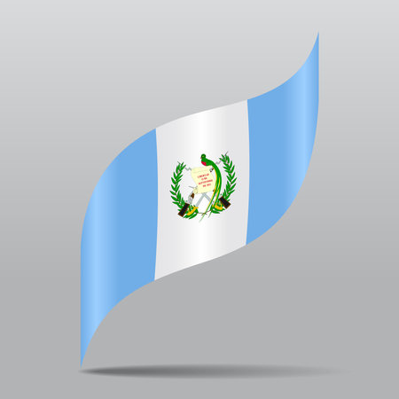 Guatemalan flag wavy abstract background. Vector illustration.のイラスト素材